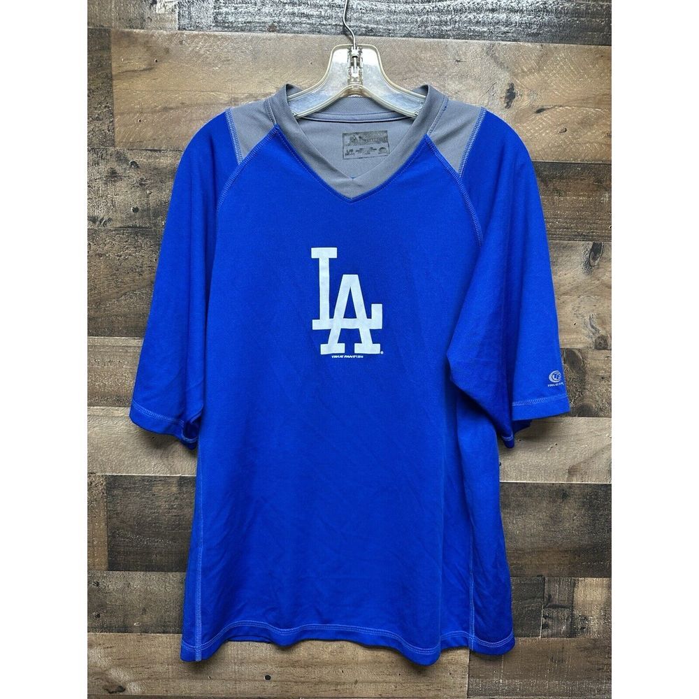 MLB True Fan Men's Los Angeles Dodgers Jersey Style T-Shirt Size Large (42-44)